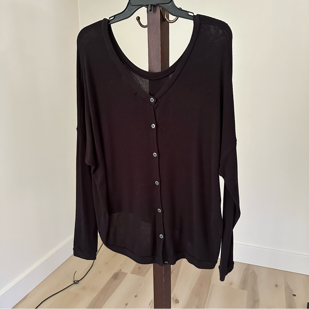 Project Social T Oversized Long Sleeve Tee Size Small Black